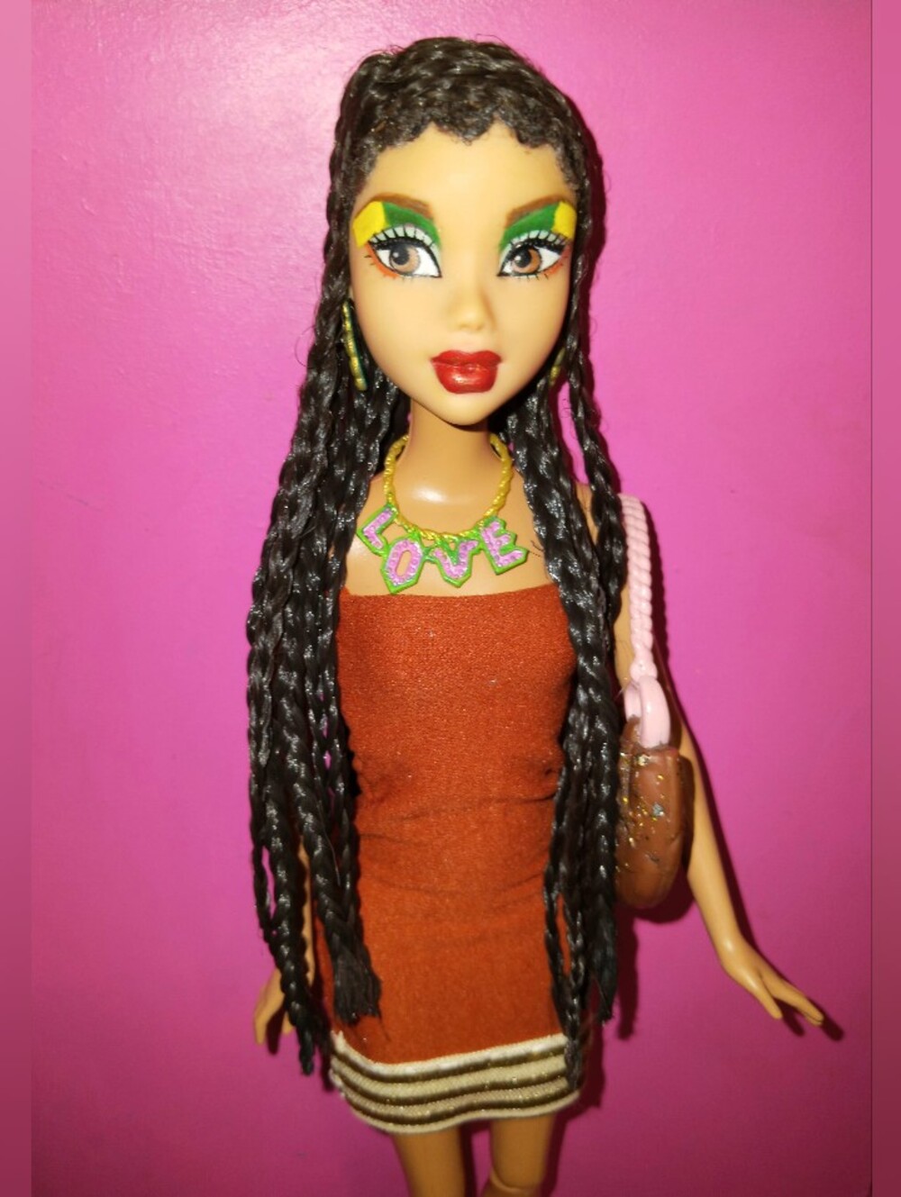 Custom My Scene Doll with cornrows braids hair OOAK